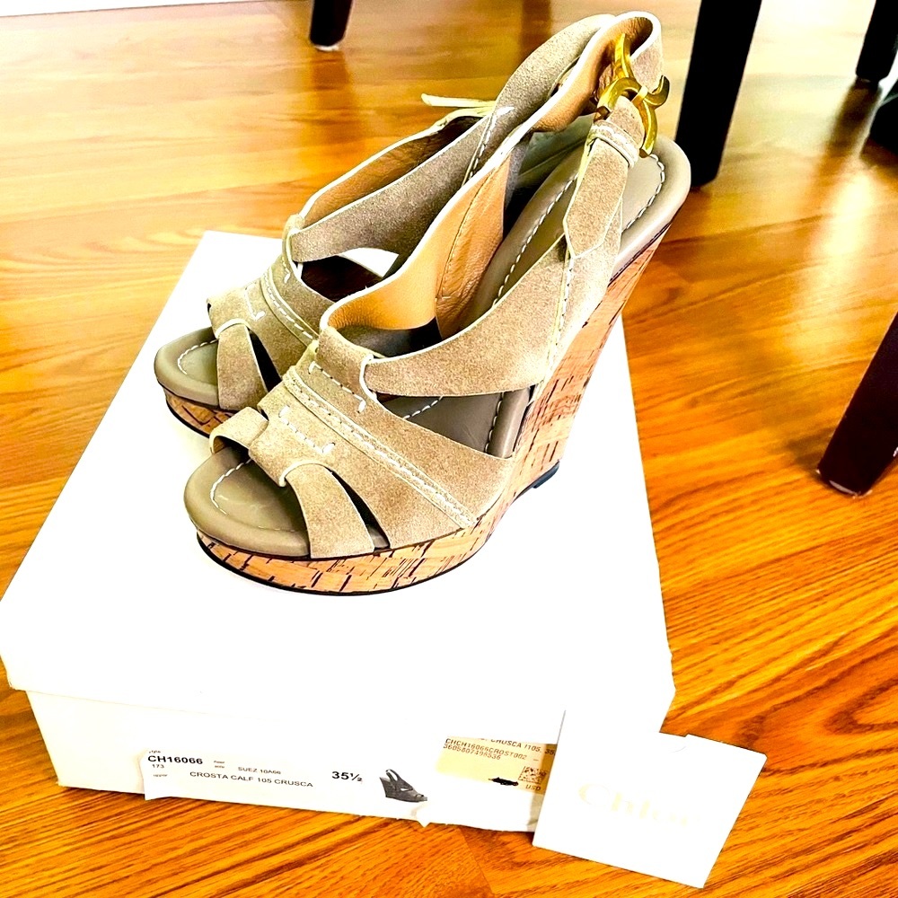 Chloe leather wedge sandals